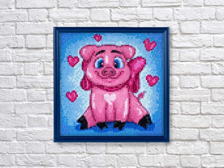 Алмазная вышивка «Влюбленная свинка» — картинка 3