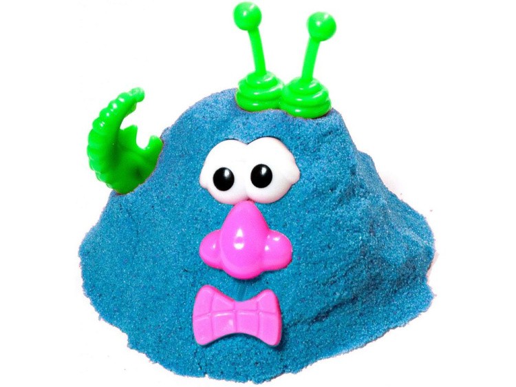 Космический песок 1 кг голубой с песочницей и формочками — Умный песок — картинка 6