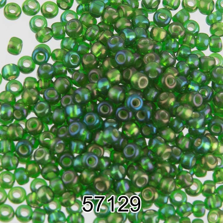 Бисер Чехия круглый 5 10/0, 2,3 мм, 500 г, цвет: 57129 зеленый
