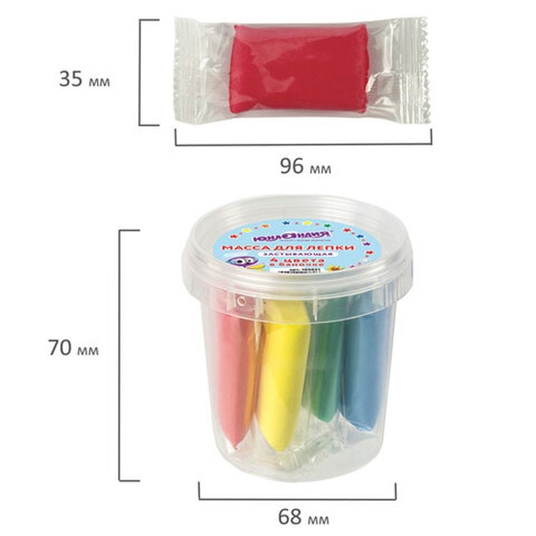 Масса для лепки лёгкая «Юнландик - фермер», 4 цв. в баночке, застывающая, 128 мл, Юнландия — картинка 4