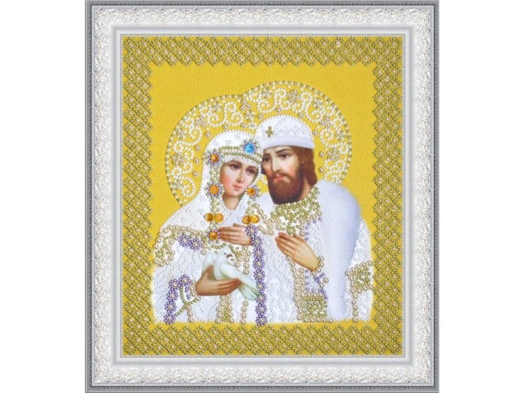 Набор для вышивания бисером «Св. Петр и Феврония» (жемчуг) золото