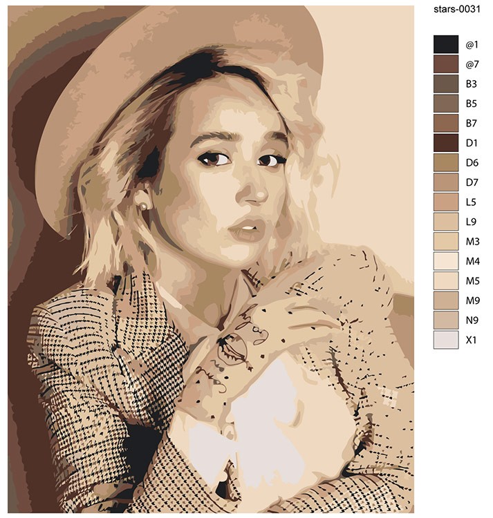 Картина по номерам «Певица Клава Кока: портрет в шляпе» — картинка 2