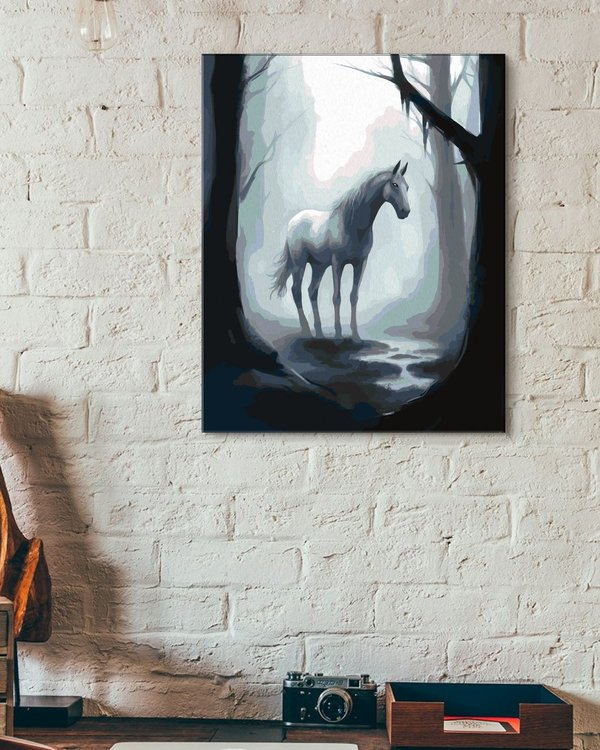 Картина по номерам «Белый волшебный конь» — картинка 3