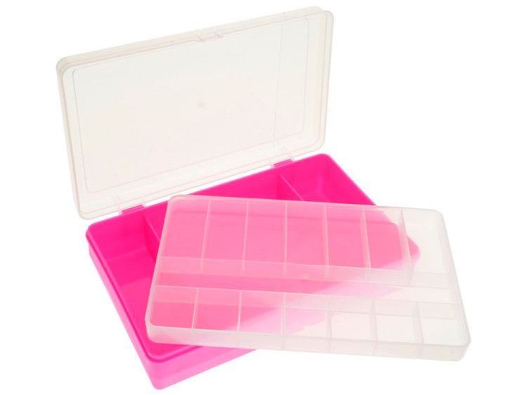 Коробка для мелочей №2 двухъярусная со вкладышем Trivol, цвет: малиновый — картинка 2