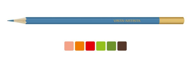 Набор акварельных карандашей Vista-Artista Extra Fine «Ботаника. Подсолнух», 6 цветов — картинка 2