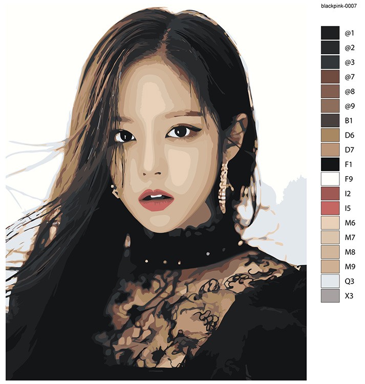 Картина по номерам «K-POP кпоп BlackPink: Ким Джису арт» — картинка 2