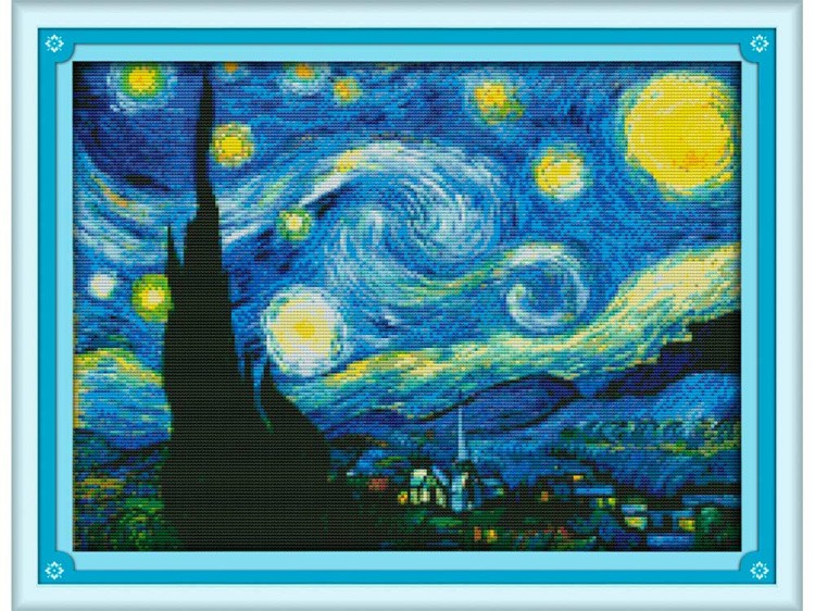 Набор для вышивания «Звездная ночь» Ван Гога