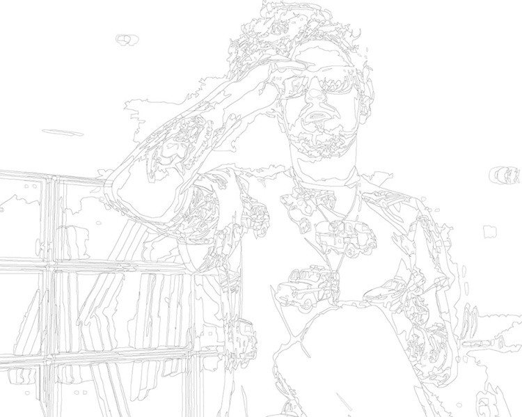 Картина по номерам «Рэпер ЛСП LSP: Олег чб портрет 40x50» — картинка 3