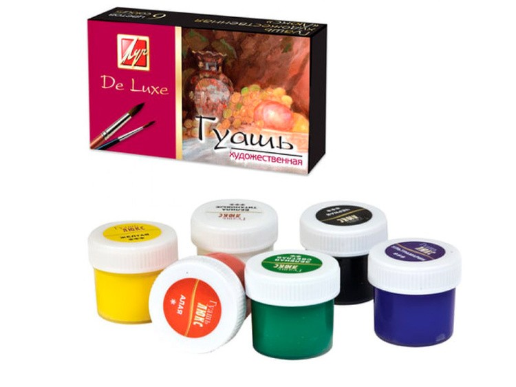 Краски Луч гуашь 6 цветов «Люкс» 20 мл — картинка 3