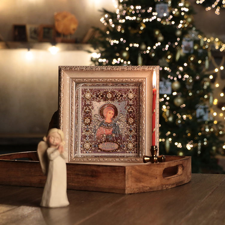 Вышивка Образа в каменьях «Ангел Хранитель» — картинка 4