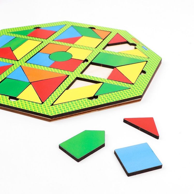 Развивающее пособие из дерева Головоломка «Калейдоскоп. Полянка» — картинка 2