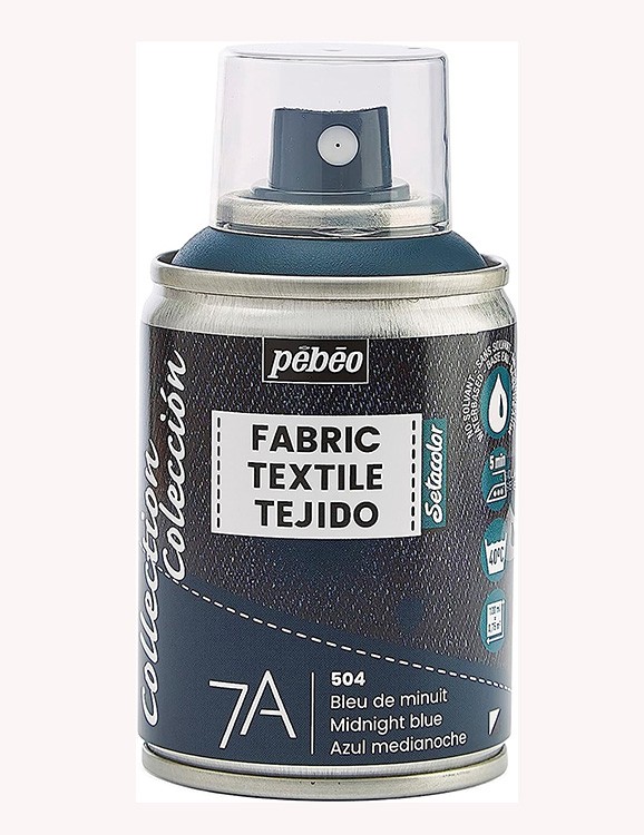 Краска для текстиля 7А Spray (аэрозоль), цвет: синяя полночь, 100 мл, Pebeo