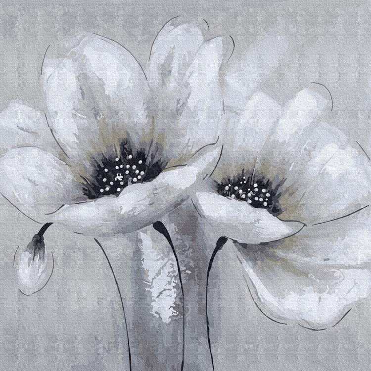 Картина по номерам «Белые цветы»