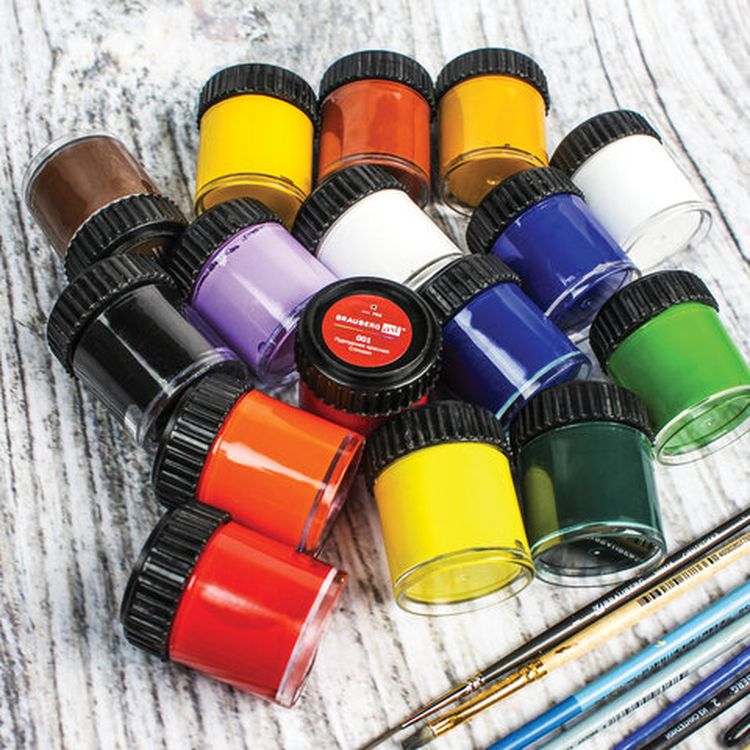 Гуашь художественная Brauberg ART CLASSIC, набор 16 цветов в баночках по 22 мл — картинка 14