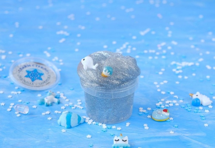 Слайм Стекло с серебрянными блестками, 100 гр
 — картинка 2