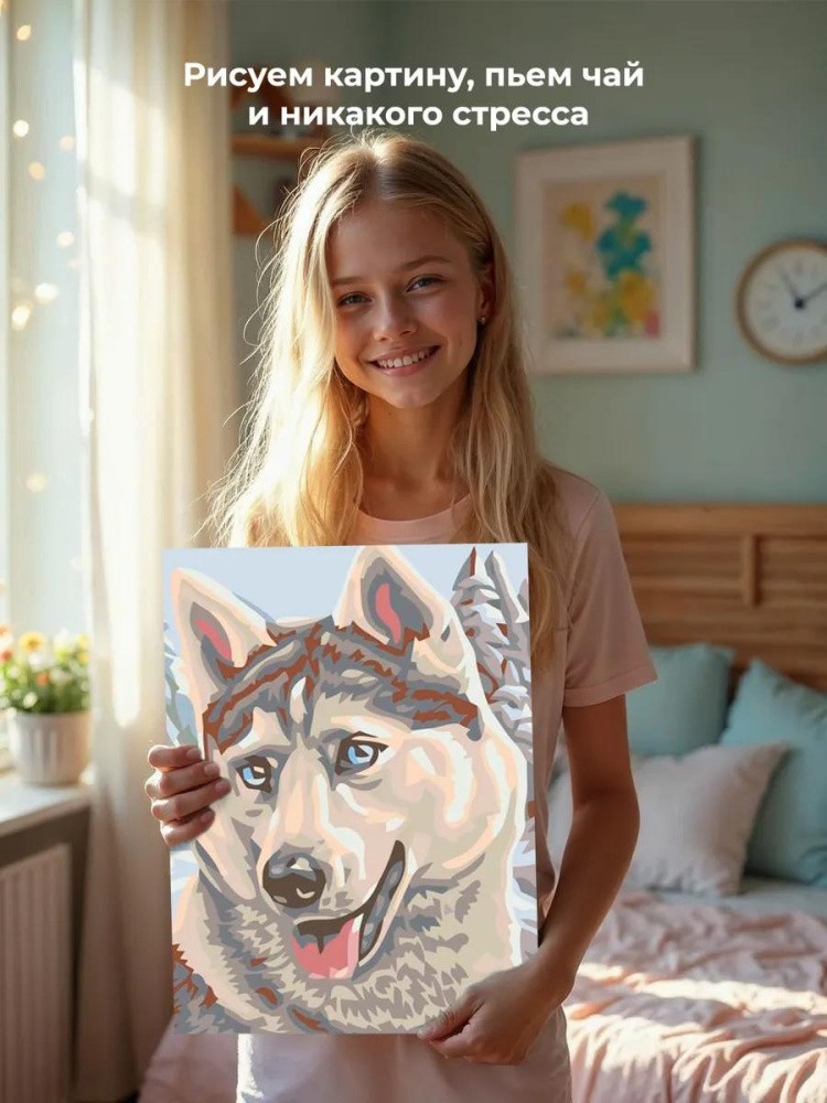 Картина по номерам «Хаски» — картинка 7