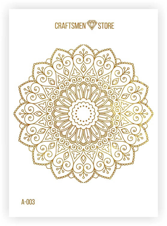 Наклейка серия Mandala, цвет фольги: gold, Craftsmen.store
