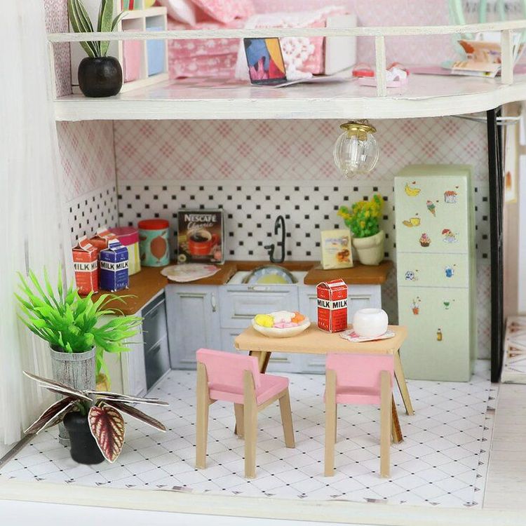 Набор для создания миниатюры (румбокс) «Розовый лофт» (русифицированная версия) — картинка 5