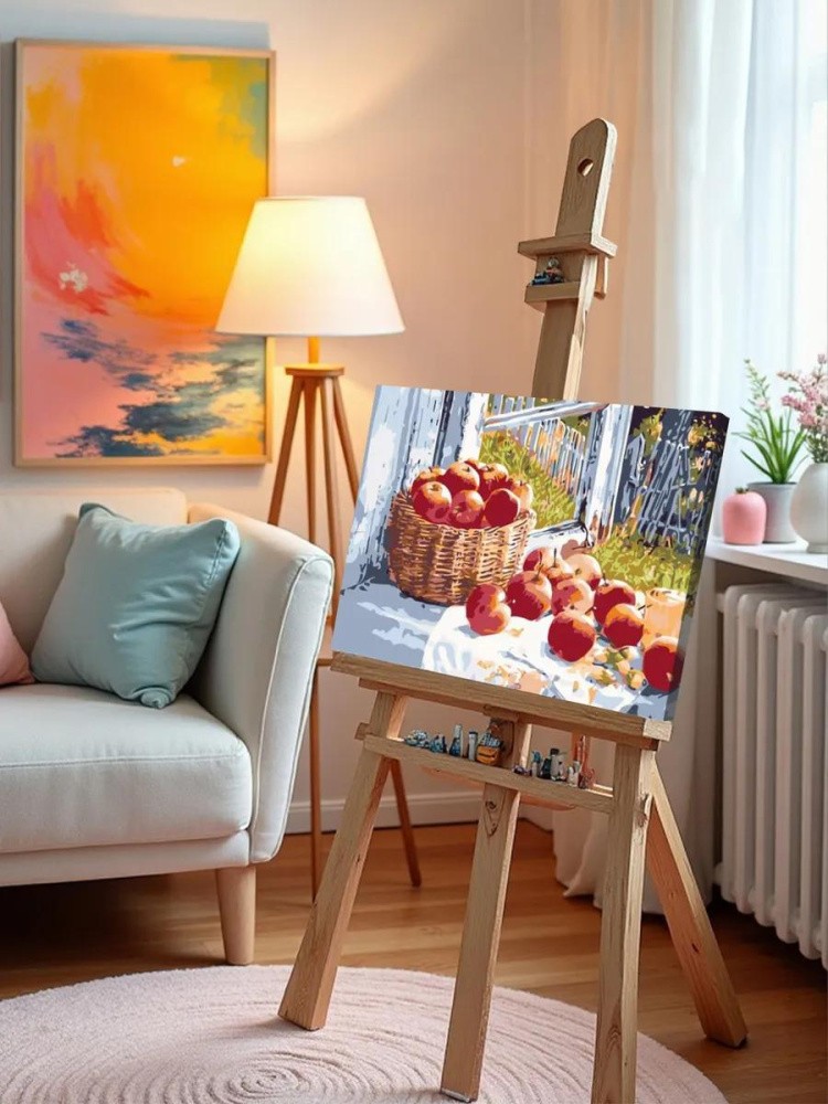 Картина по номерам «Корзина яблок» — картинка 10