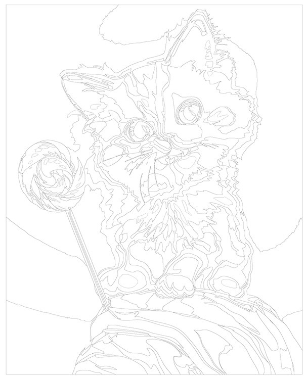 Картина по номерам «Мультяшный котенок и леденец» — картинка 3