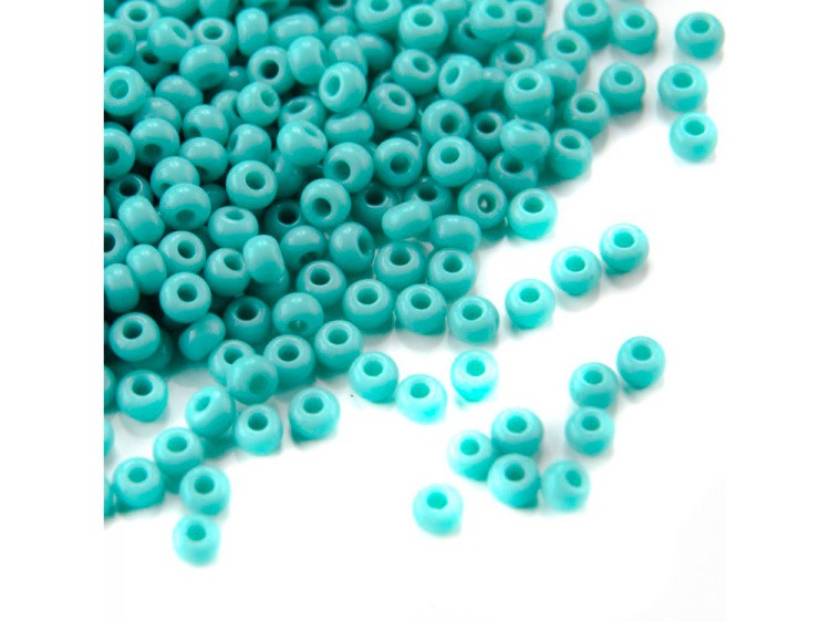 Бисер Чехия круглый 311-19001 4,5 мм 05/0, 50 г, цвет: 63130 бирюзовый — картинка 2