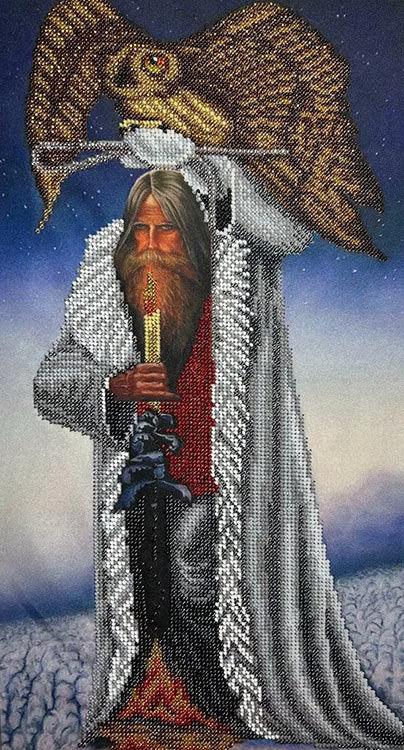 Рисунок на ткани «Человек с филином» — картинка 2