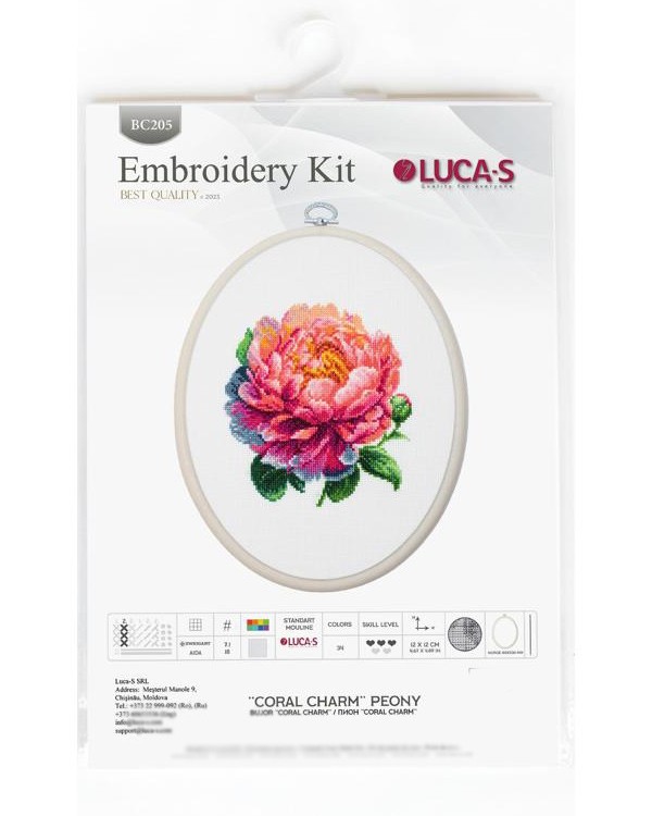 Набор для вышивания «Пион Coral Charm» — картинка 3