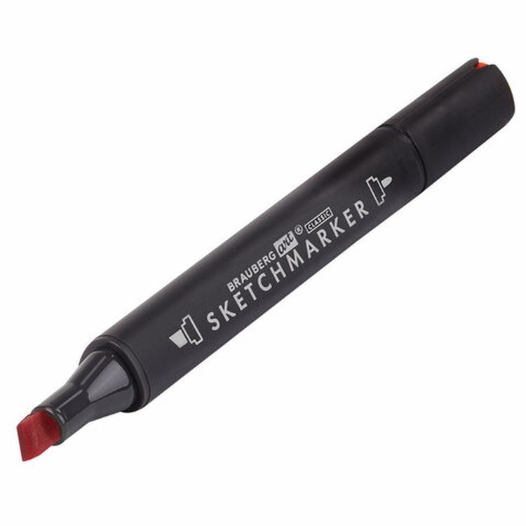 Маркер для скетчинга двусторонний 1 мм - 6 мм BRAUBERG ART CLASSIC, цвет: алый — картинка 5