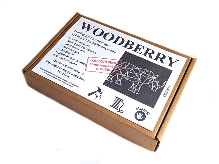 Набор для творчества STRING ART «Носорог полигональный» — картинка 4