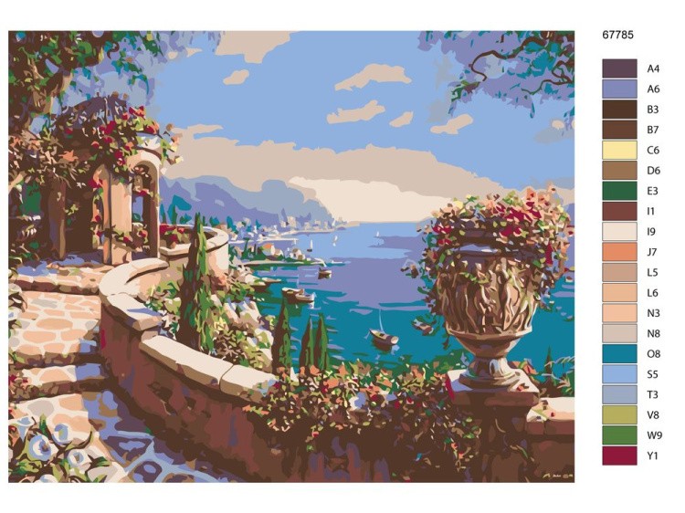 Картина по номерам «Беседка у моря» — картинка 2