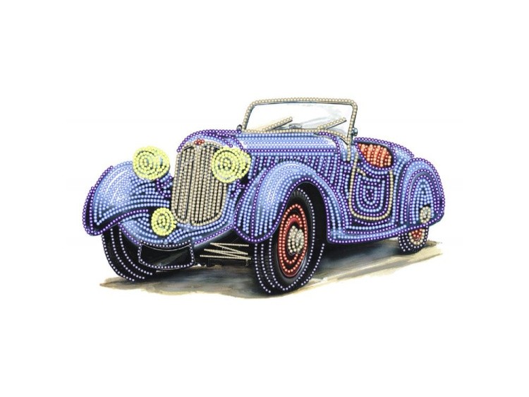 Рисунок на шелке «Ретро авто»