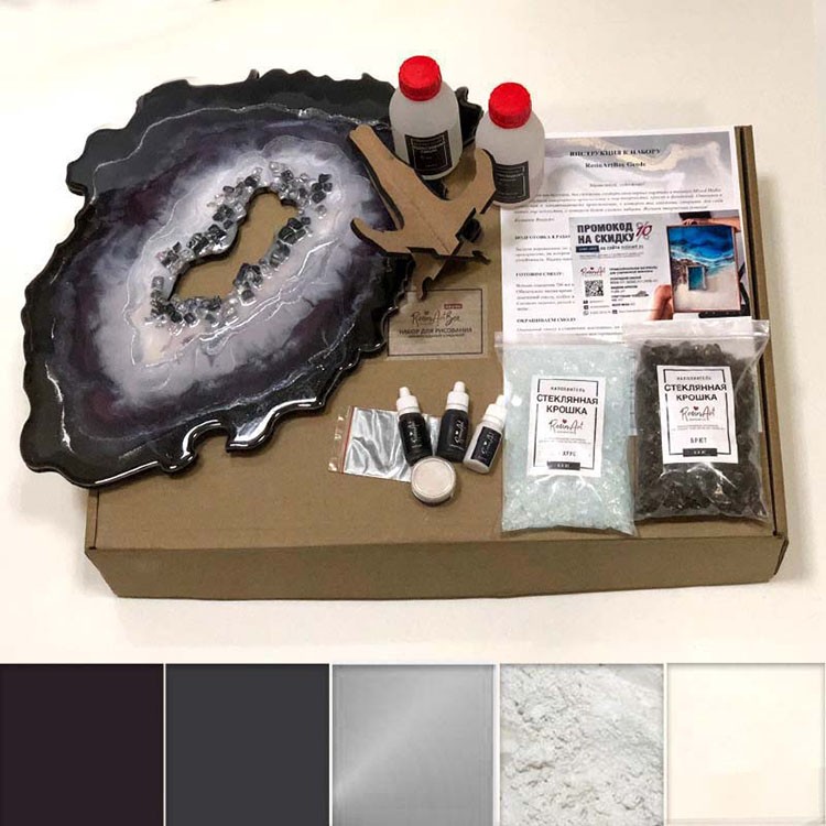 Набор для создания картины эпоксидной смолой ResinArtBox Geode 006