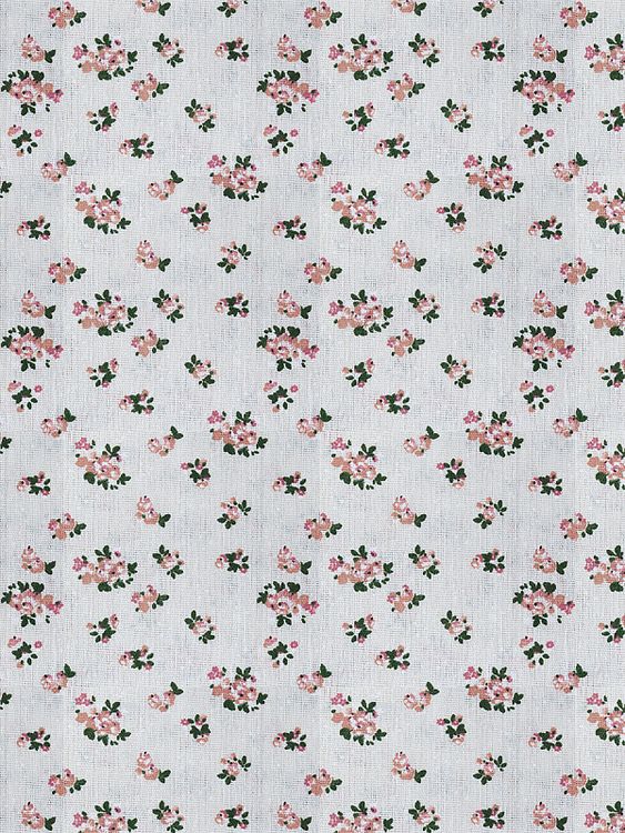 Ткань Лен, 140 г/м², 5 м x 150 см, цвет: белый, розовый, цветочный принт, TBY — картинка 3