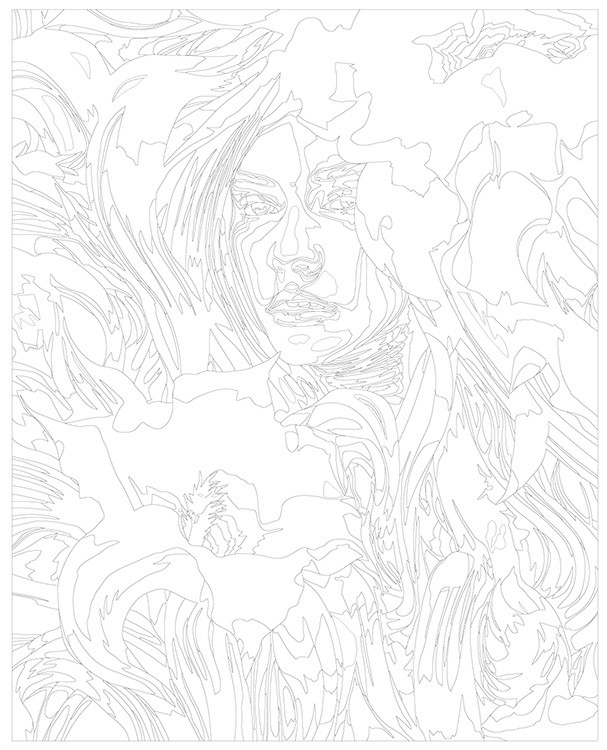 Картина по номерам «Портрет девушки с цветочными узорами 2» — картинка 3