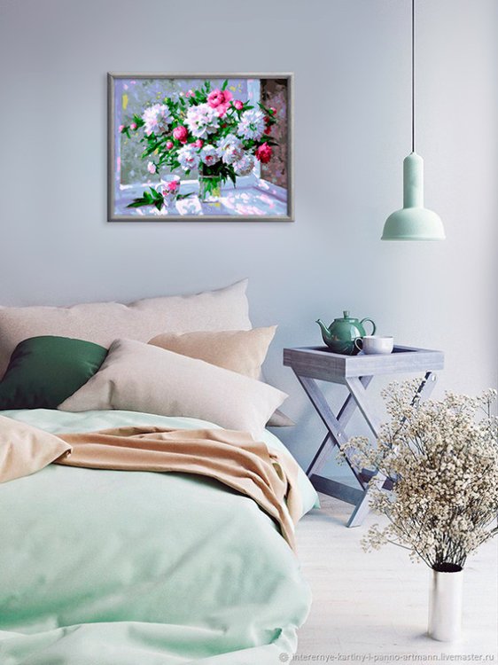 Картина по номерам «Пионы на окне» — картинка 8