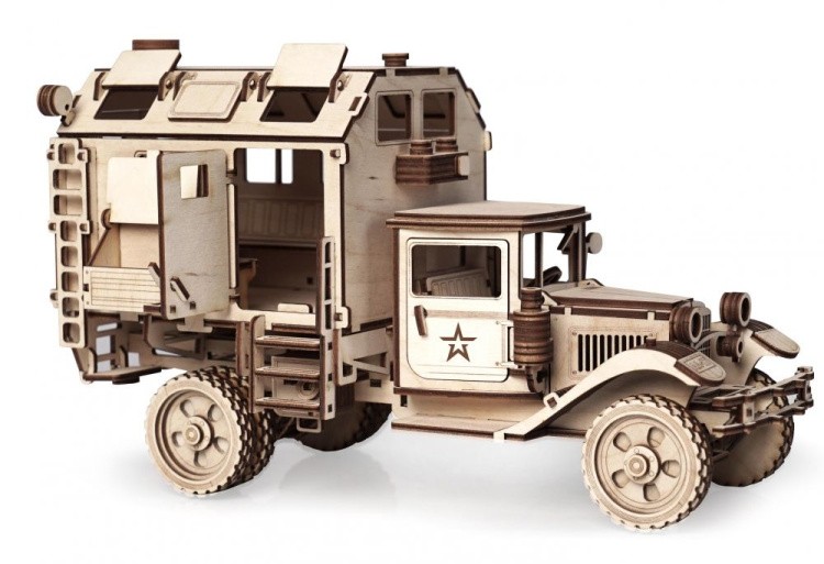 Конструктор из дерева «Грузовик Полуторка Фургон», Армия России — картинка 3