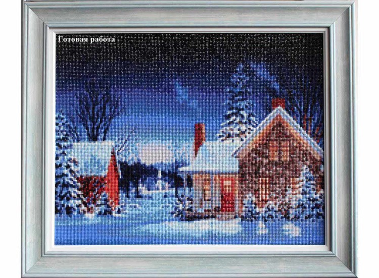 Алмазная вышивка «Зимняя ночь» — картинка 3
