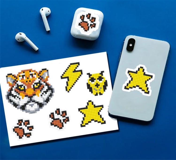 Алмазная вышивка «Тигр» (самоклеящиеся наклейки/стикеры) — картинка 2