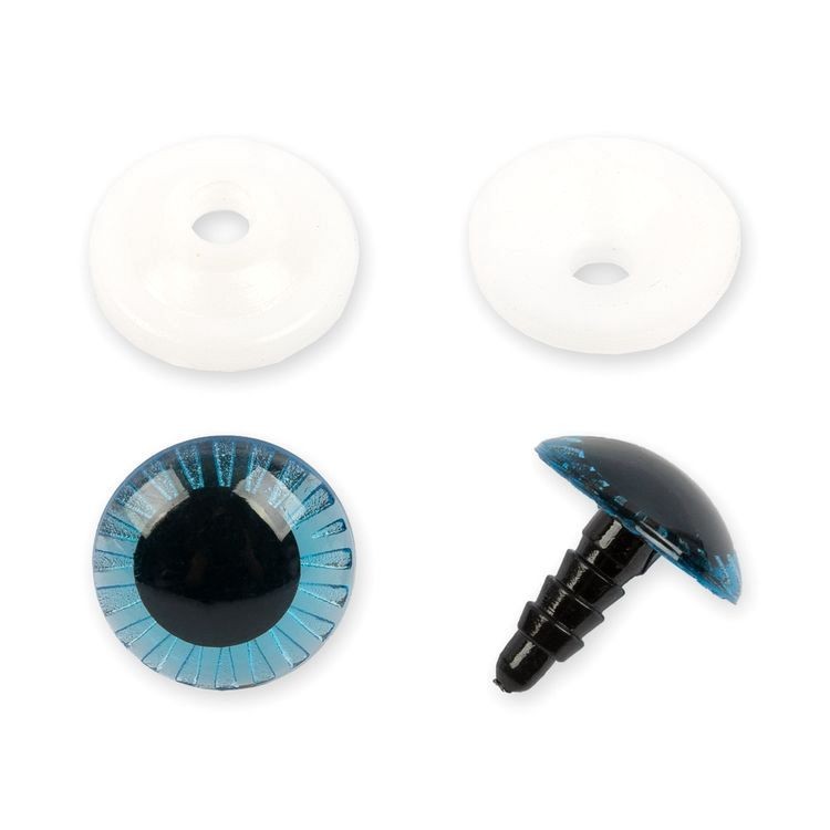 Глаза пластиковые с фиксатором (с лучиками), синие, d 18 мм, 50 шт., HobbyBe