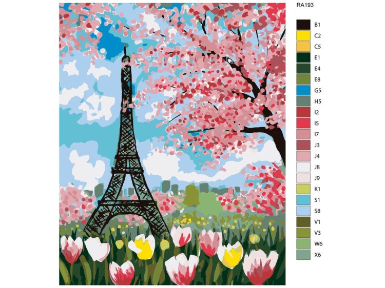 Картина по номерам «Цветущий Париж» — картинка 2