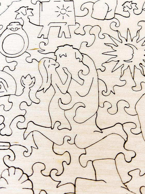 Деревянные пазлы Woodzle «Поцелуй» (S) — картинка 7