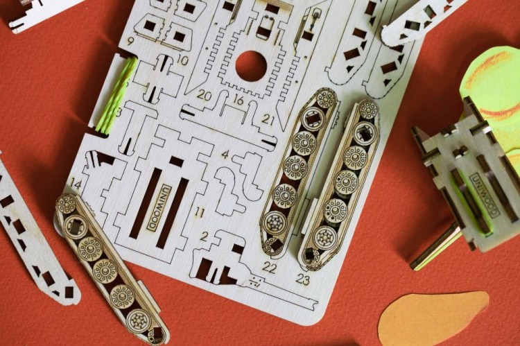 Конструктор из дерева «Танк Т-34», UNIWOOD — картинка 4