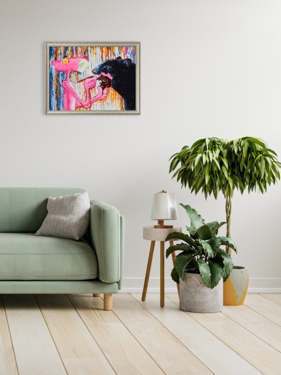 Картина по номерам «Розовая пантера красит черную» — картинка 8