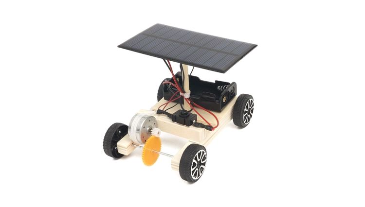 Деревянный конструктор с мотором «Машинка на солнечной батарее» — картинка 5