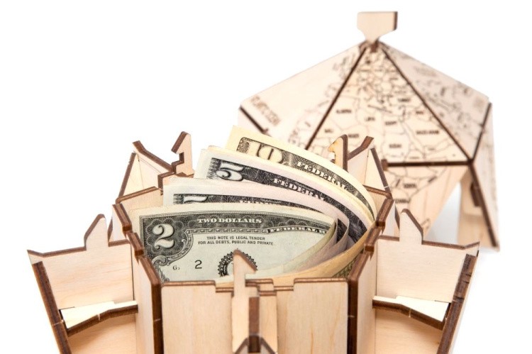 Конструктор деревянный 3D EWA «Глобус Икосаэдр с секретом», (шкатулка, сейф), синий — картинка 6