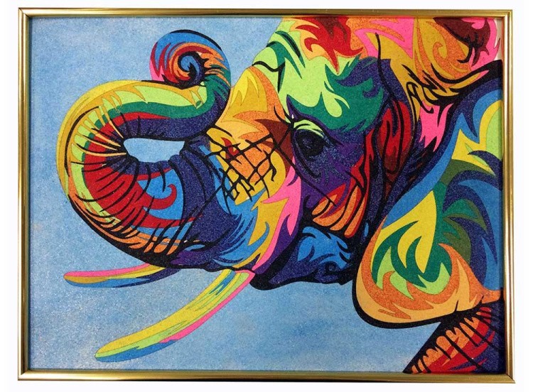 Картина цветным песком «Слон» — картинка 2