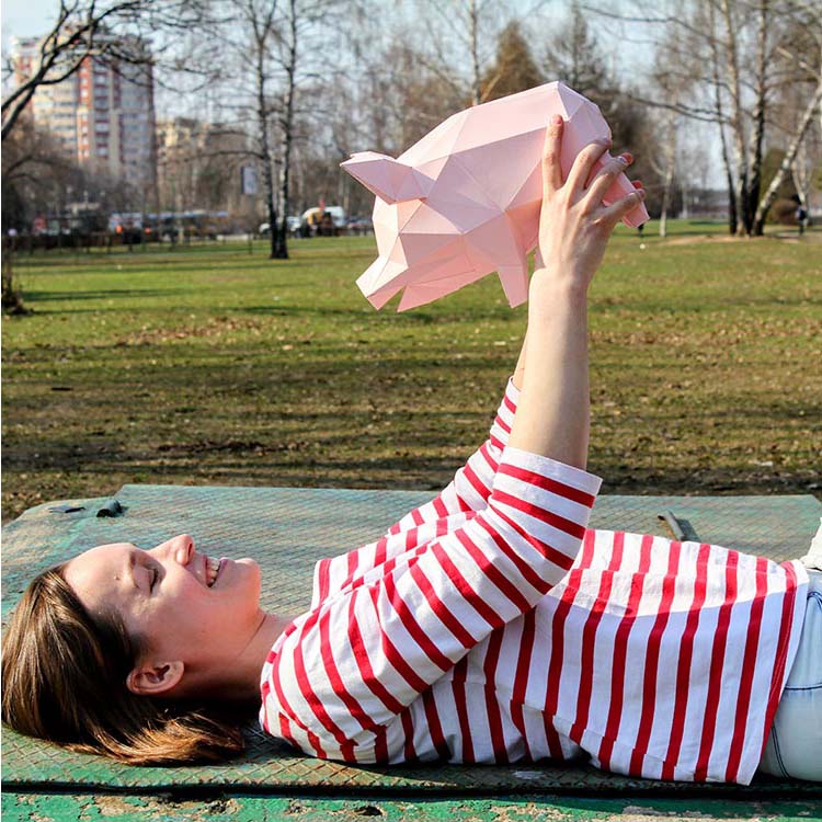 Бумажная модель для склеивания фигура «Свинья-копилка» — картинка 4