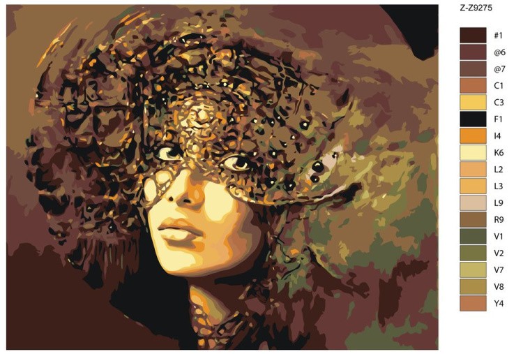 Картина по номерам «Бронзовая маска» — картинка 2