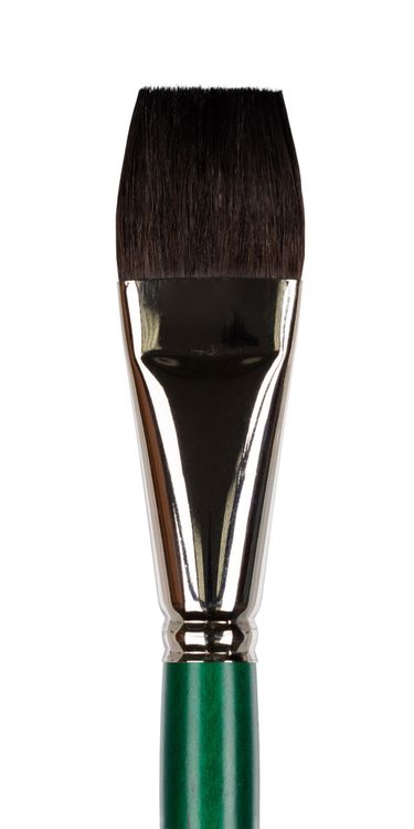 Кисть Green Line №8, имитация белки, плоская, короткая ручка, Vista-Artista — картинка 2