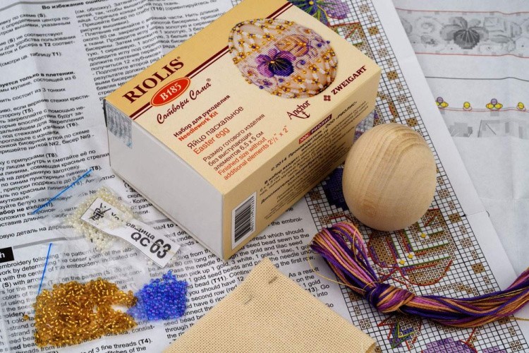 Набор для бисероплетения «Яйцо. Фиалки» — картинка 2